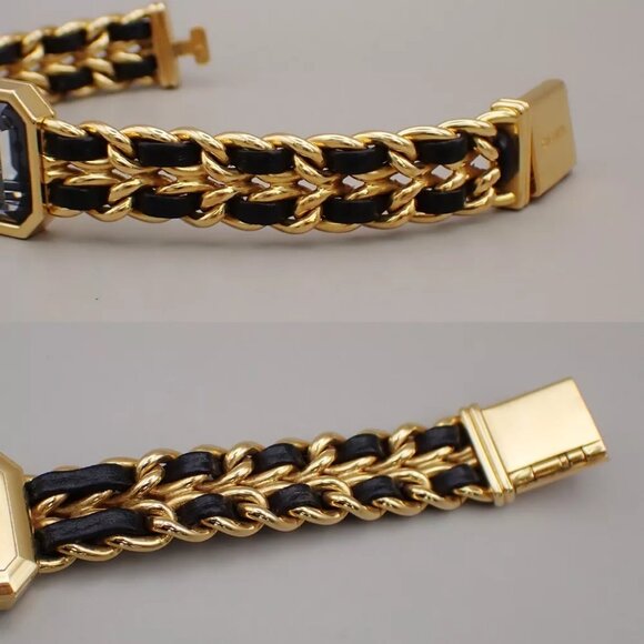 CHANEL Logo Premiere Watch H0001 # L Quartz Gold Plated Leather GHW - Picture 13 of 13